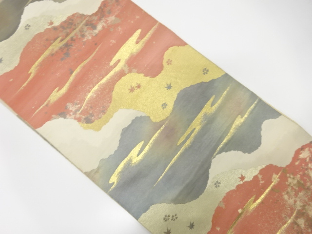 JAPANESE KIMONO / ANTIQUE FUKURO OBI / SILK / WOVEN MICHINAGADORI